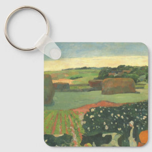 Haystacks in Bretagne door Paul Gauguin,  kunst Sleutelhanger