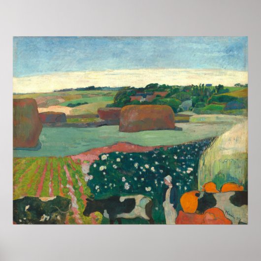 Haystacks in Brittany - Paul Gauguin Fine Art Poster (Voorkant)