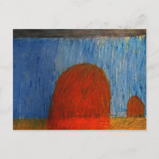 Haystacks in de regen briefkaart