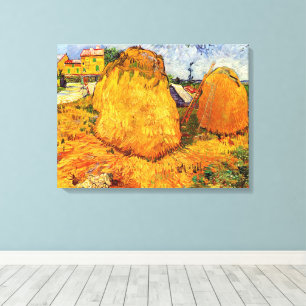 Haystacks in Provence door Vincent van Gogh Canvas Afdruk