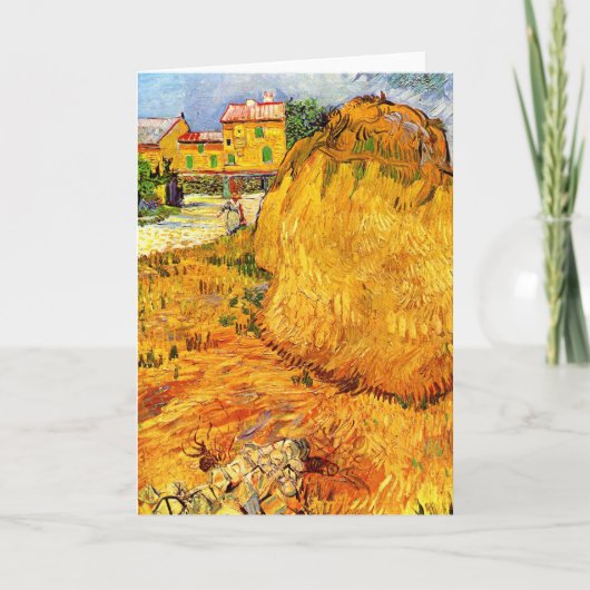 Haystacks in Provence door Vincent van Gogh Kaart (Voorkant)
