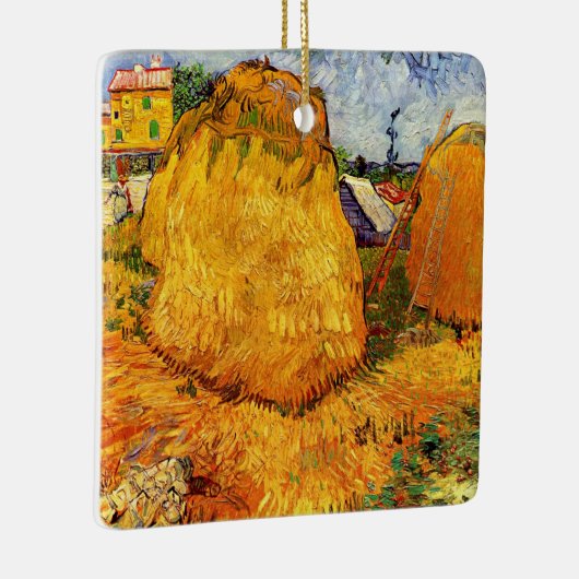 Haystacks in Provence door Vincent van Gogh Keramisch Ornament (Rechts)