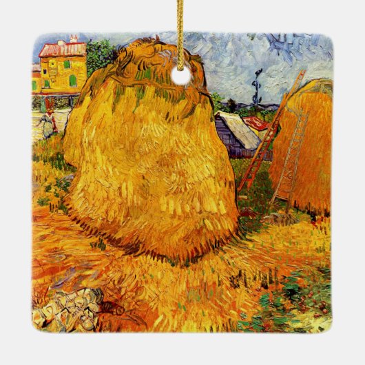 Haystacks in Provence door Vincent van Gogh Keramisch Ornament (Achterkant)