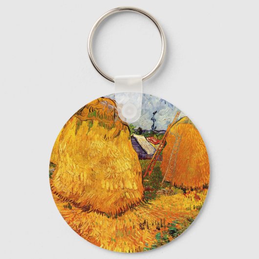 Haystacks in Provence door Vincent van Gogh Sleutelhanger (Voorkant)