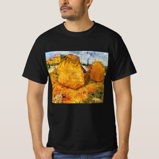 Haystacks in Provence door Vincent van Gogh T-shirt (Voorkant)