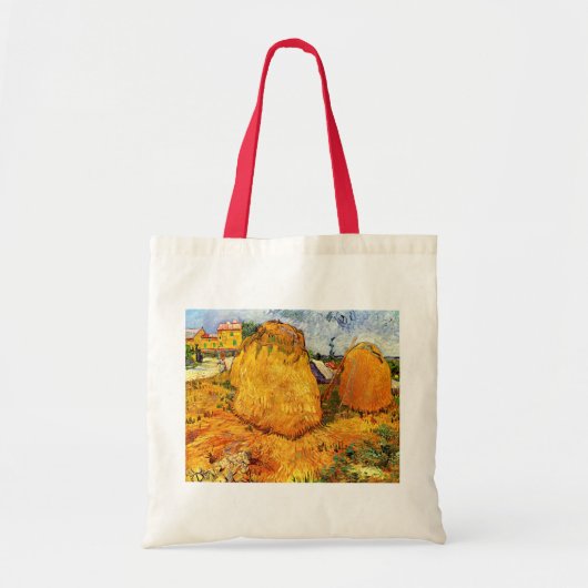 Haystacks in Provence door Vincent van Gogh Tote Bag (Voorkant)