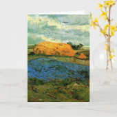 Haystacks onder een Rainy Sky van Vincent van Gogh Kaart (Gele Bloem)