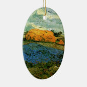 Haystacks onder een Rainy Sky van Vincent van Gogh Keramisch Ornament (Rechts)