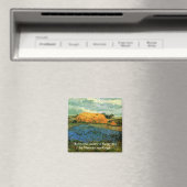 Haystacks onder een Rainy Sky van Vincent van Gogh Magneet (Insitu (Vaatwasser))