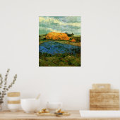 Haystacks onder een Rainy Sky van Vincent van Gogh Poster (Keuken)
