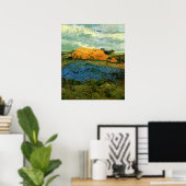 Haystacks onder een Rainy Sky van Vincent van Gogh Poster (Thuiskantoor)