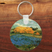 Haystacks onder een Rainy Sky van Vincent van Gogh Sleutelhanger (Voorkant)