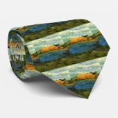 Haystacks onder een Rainy Sky van Vincent van Gogh Stropdas (Opgerold)