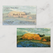 Haystacks onder een Rainy Sky van Vincent van Gogh Visitekaartje (Voorkant / Achterkant)