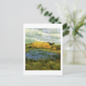 Haystacks onder een Rainy Sky, Vincent van Gogh Briefkaart (Staand voorkant)