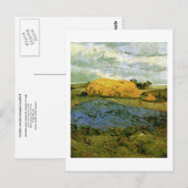 Haystacks onder een Rainy Sky, Vincent van Gogh Briefkaart (Voorkant / Achterkant)