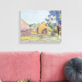 Haystacks op Saint-Cheron Canvas Afdruk (Insitu (Woonkamer))