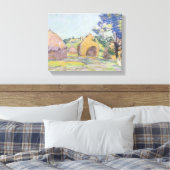 Haystacks op Saint-Cheron Canvas Afdruk (Insitu (Slaapkamer))