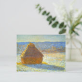 Haystacks op sneeuw van Claude Monet Briefkaart (Staand voorkant)