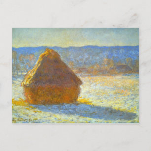 Haystacks op sneeuw van Claude Monet Briefkaart