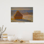 Haystacks op sneeuw van Claude Monet Poster (Keuken)