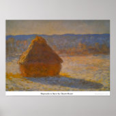 Haystacks op sneeuw van Claude Monet Poster (Voorkant)