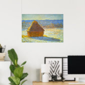 Haystacks op sneeuw van Claude Monet Poster (Thuiskantoor)