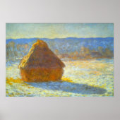 Haystacks op sneeuw van Claude Monet Poster (Voorkant)