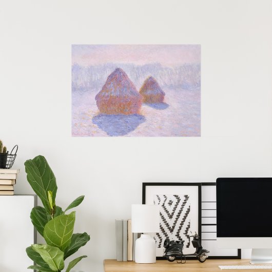 Haystacks van Claude Monet Poster (Thuiskantoor)