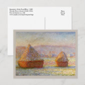 Haystacks, White Frost Effect van Monet Briefkaart (Voorkant / Achterkant)