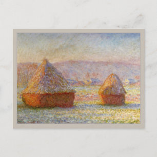 Haystacks, White Frost Effect van Monet Briefkaart