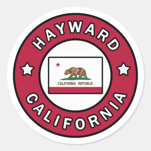 Hayward California Ronde Sticker (Voorkant)