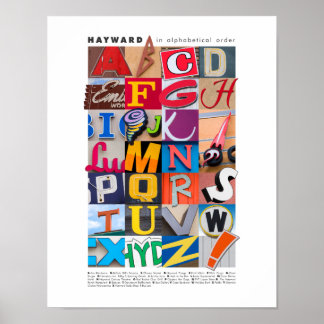 Hayward in het Alfabetische Poster 11x14 van de