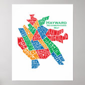 Hayward Nabuurds Map Poster 16x20 (Voorkant)
