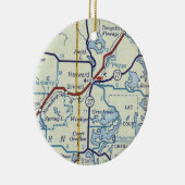 Hayward WI Old Map Keramisch Ornament (Rechts)