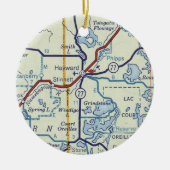 Hayward WI Old Map Keramisch Ornament (Voorkant)