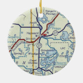 Hayward WI Old Map Keramisch Ornament (Achterkant)