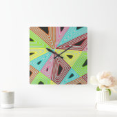 Haywire in Black Wall Clock Vierkante Klok (Huis)