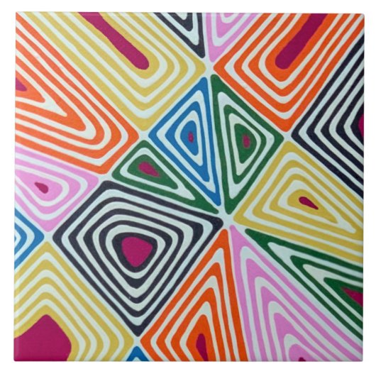 Haywire in Cranberry 6 x 6 Keramische Tegel Tegeltje (Voorkant)