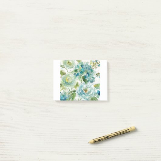HAZ06 Cool Waterverf Floral.tif Post-it® Notes (Op bureau)