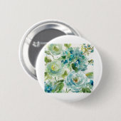 HAZ06 Cool Waterverf Floral.tif Ronde Button 5,7 Cm (Voorkant /achterkant)