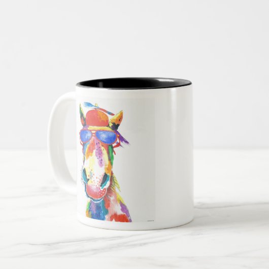 HAZ29 Horse.tif Tweekleurige Koffiemok (Voorkant links)