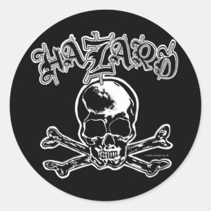HAZARD ROUND STICKER