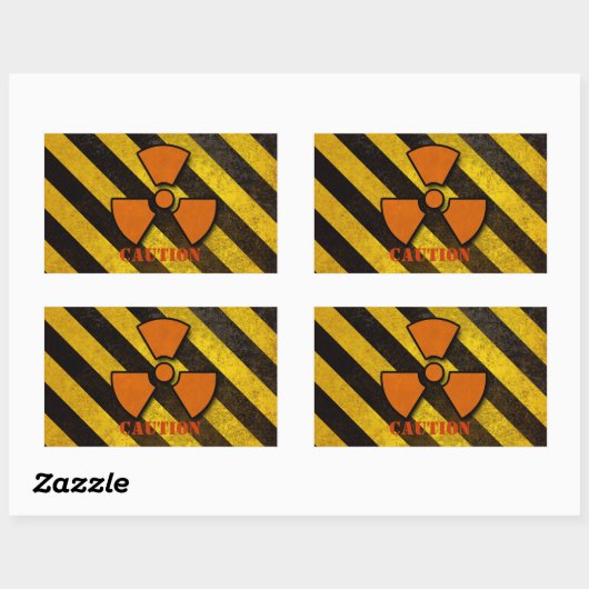 Hazard Stripes Custom Square Stickers (Vel)