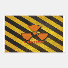 Hazard Stripes Custom Square Stickers