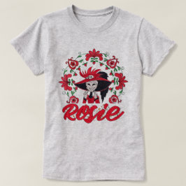 Hazbin Hotel Rosie Met Rode Bloemen Frame T-shirt