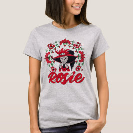 Hazbin Hotel Rosie Met Rode Bloemen Frame T-shirt
