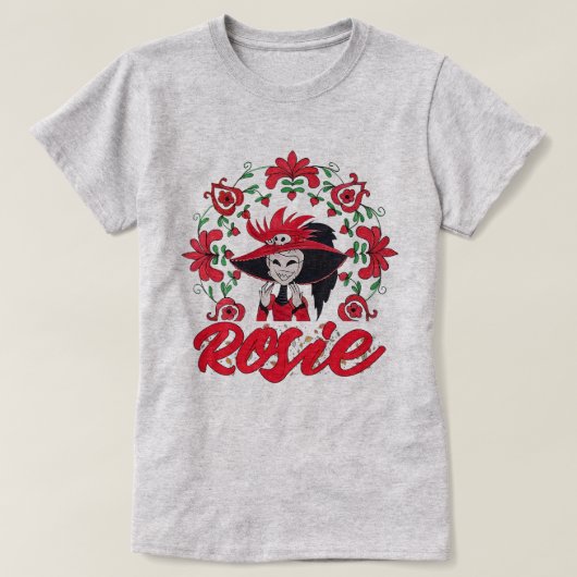 Hazbin Hotel Rosie With Red Flowers Frame T-shirt (Design voorkant)