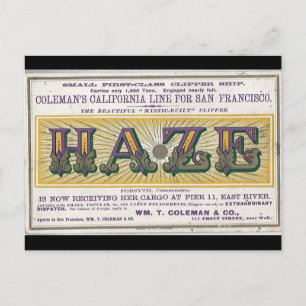 Haze Clipper zeilschip 1900 Briefkaart