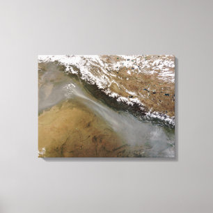 Haze langs het Himalaya-gebergte Canvas Afdruk